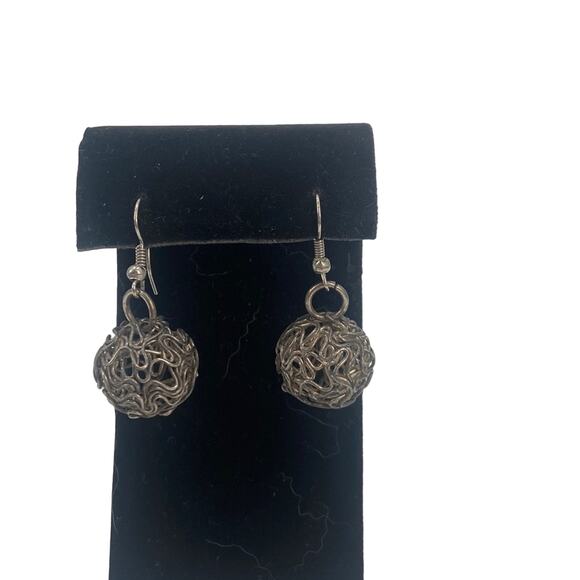 Handmade Wire wrapped ball earrings - Picture 1 of 3